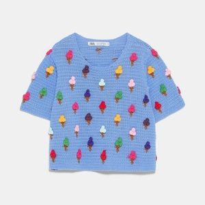 Zara | Sweaters | Ice Cream 3d Knit 